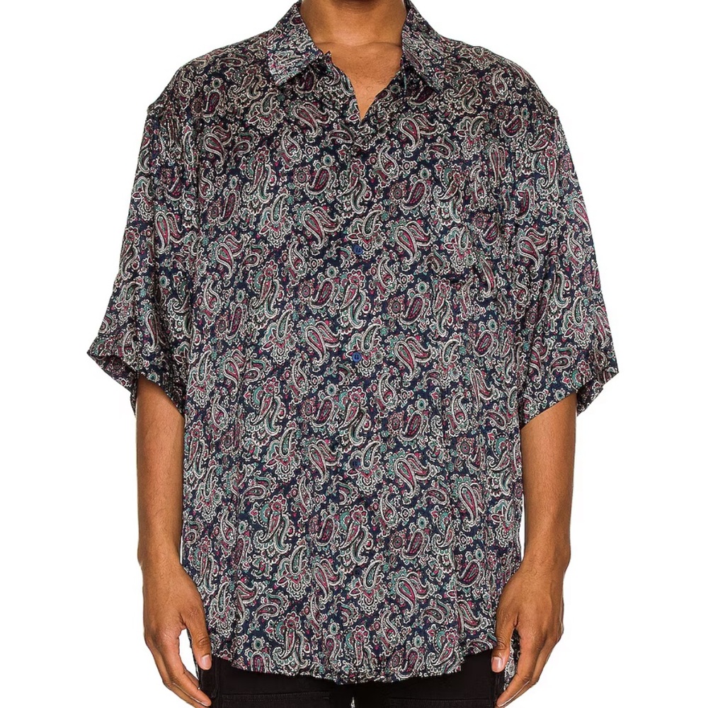 Balenciaga silk paisley oversized button up shirt size 39 XL - Picture 4 of 6